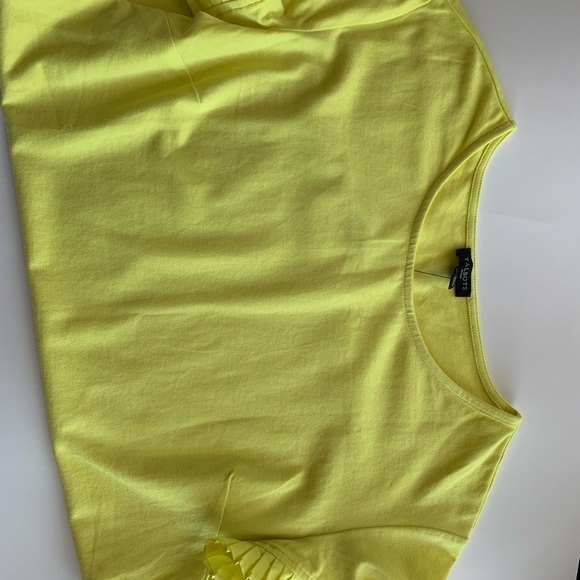NEW Talbots Ruffles Short Sleeves Yellow Size SP - Picture 6 of 8